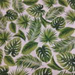 Tissu aspect lin Feuilles de palmier