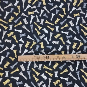 Tissu coton imprimé échecs mètre