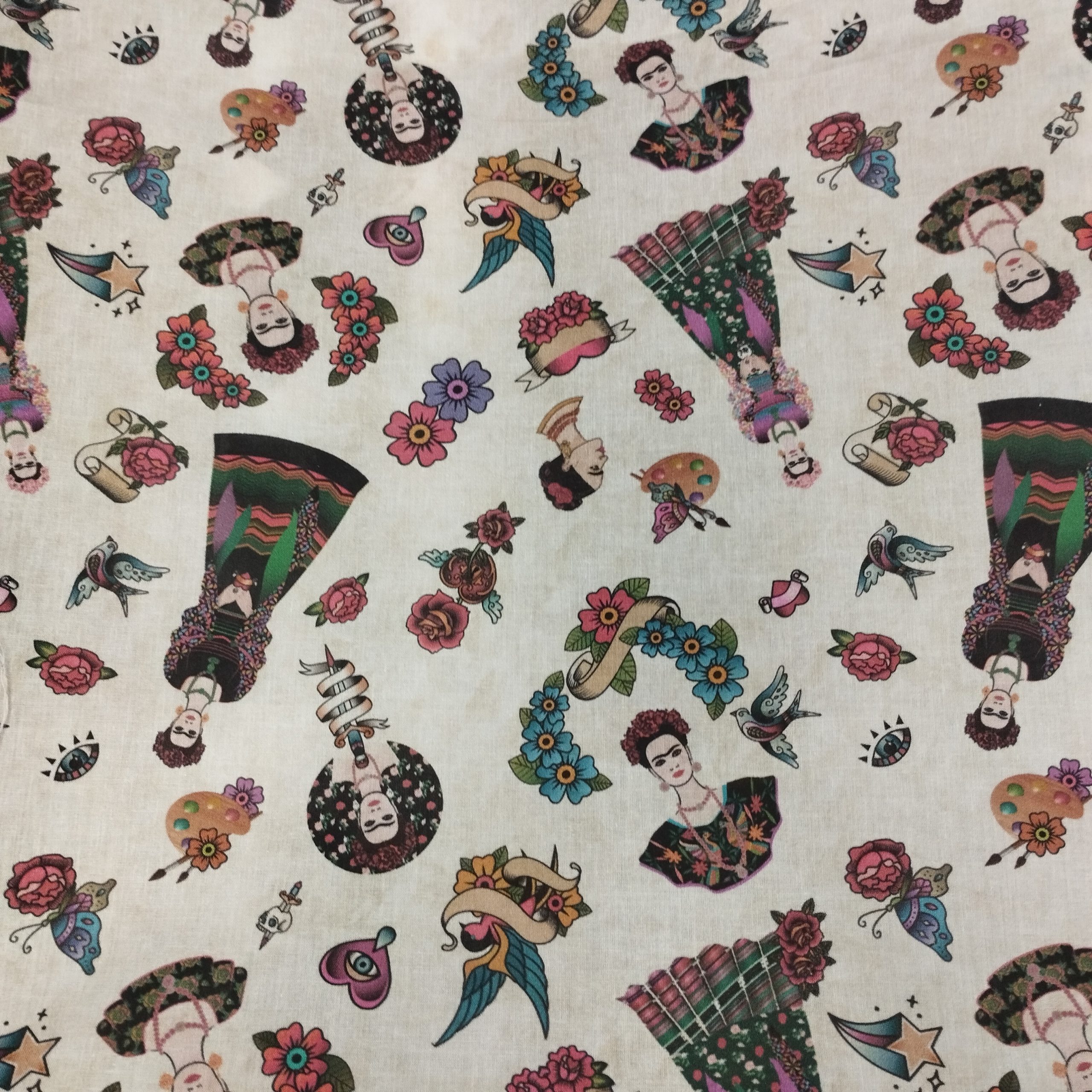Tissu coton imprimé Frida Kahlo