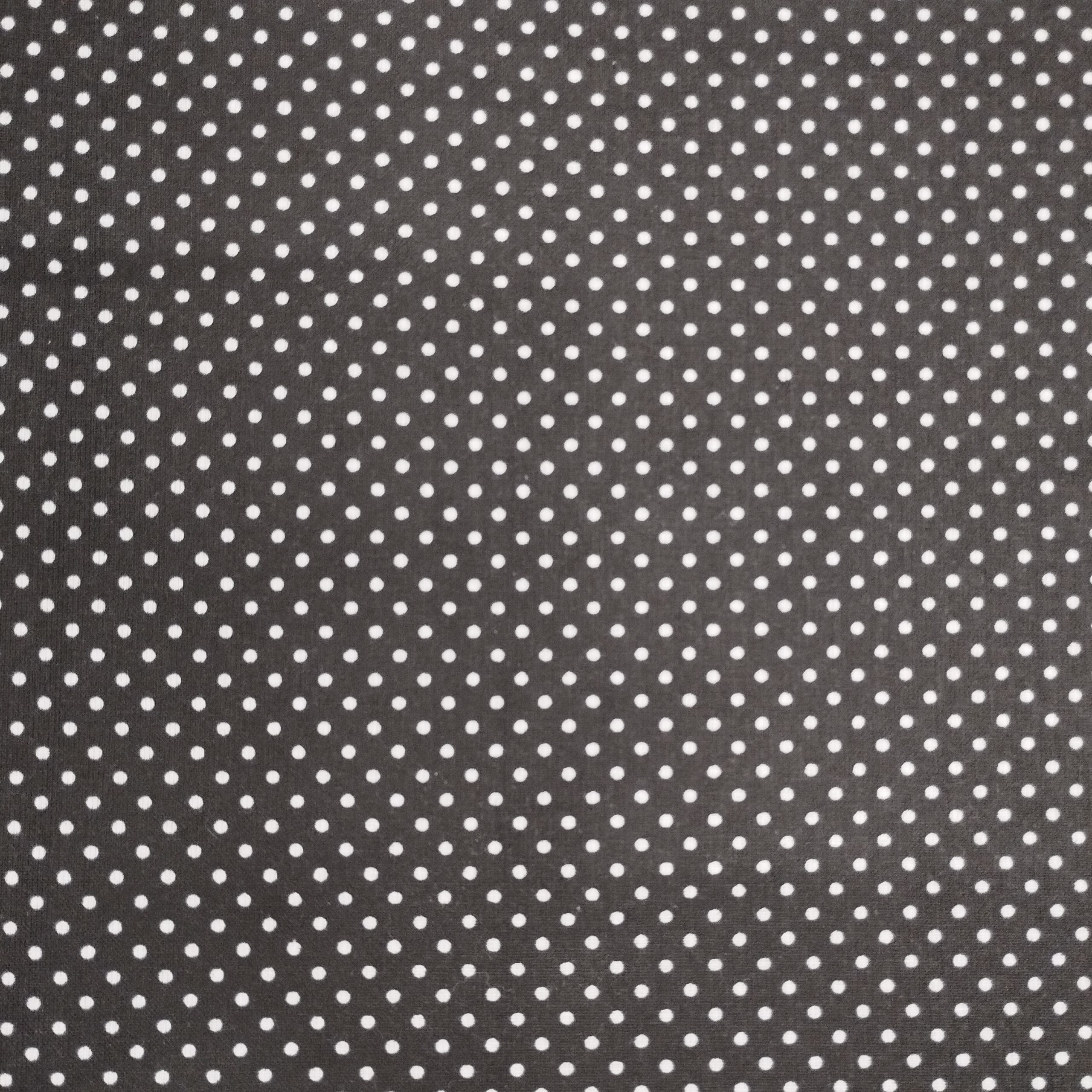 Tissu coton imprimé points noir