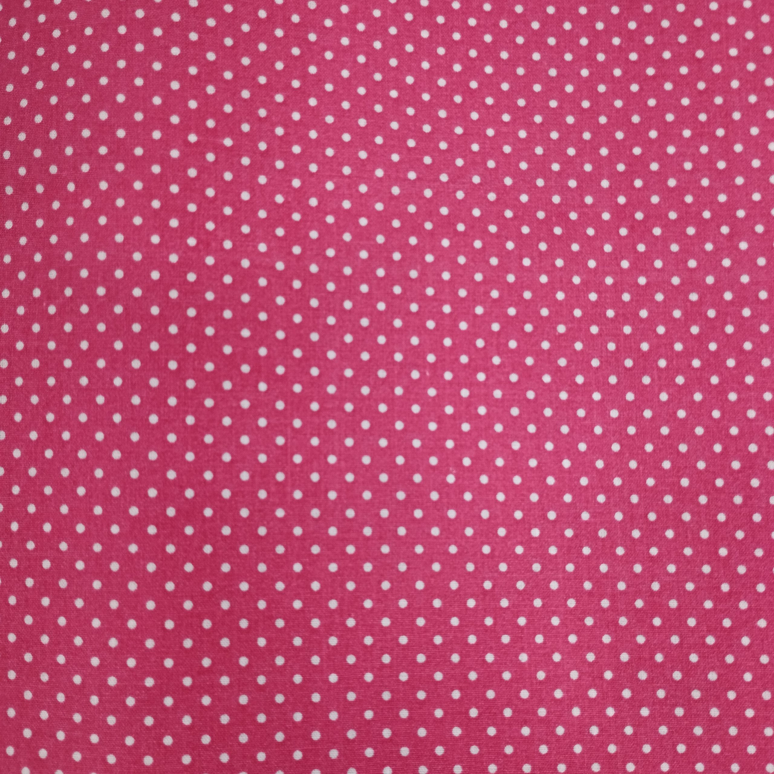 Tissu coton imprimé points rose