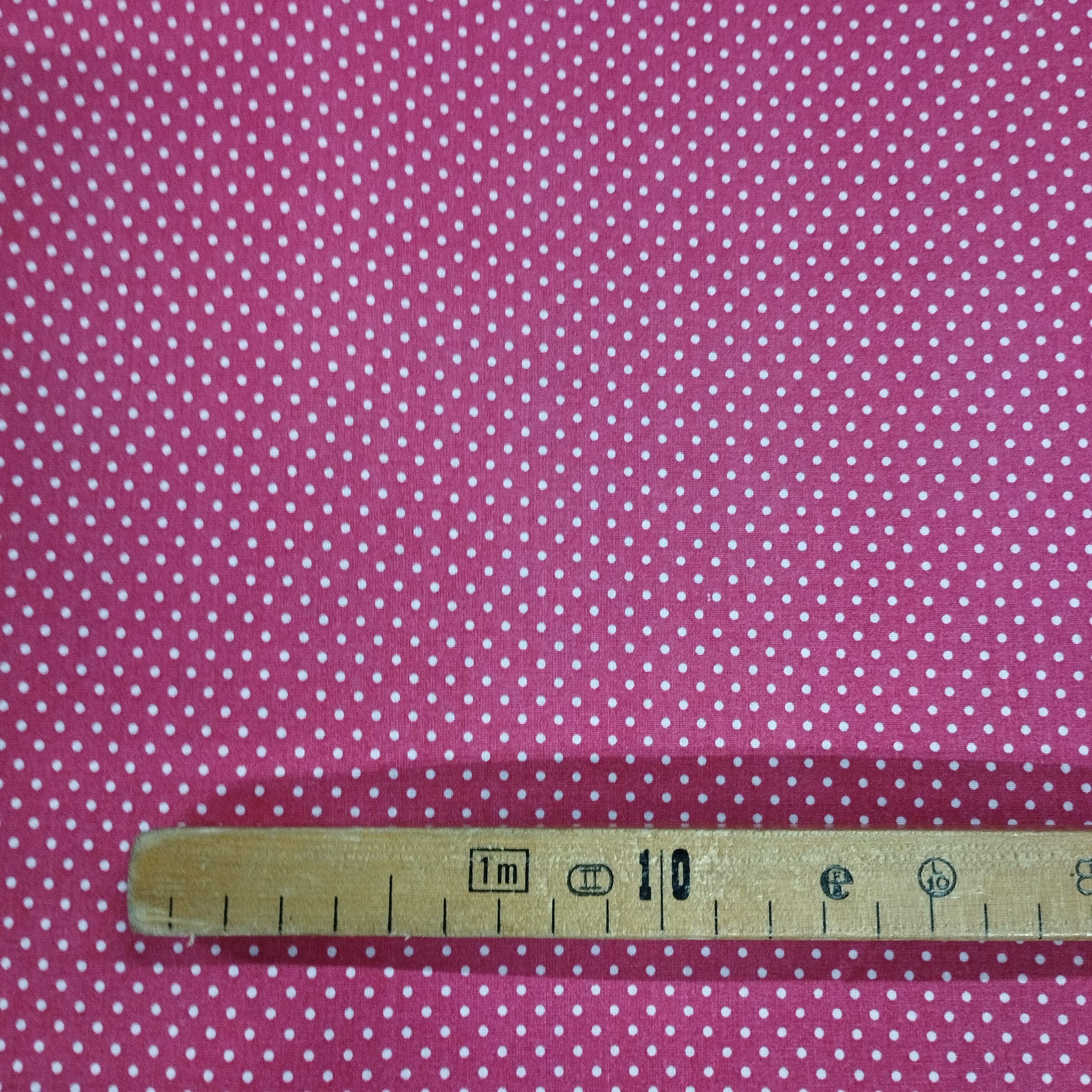 Tissu coton imprimé points rose mètre
