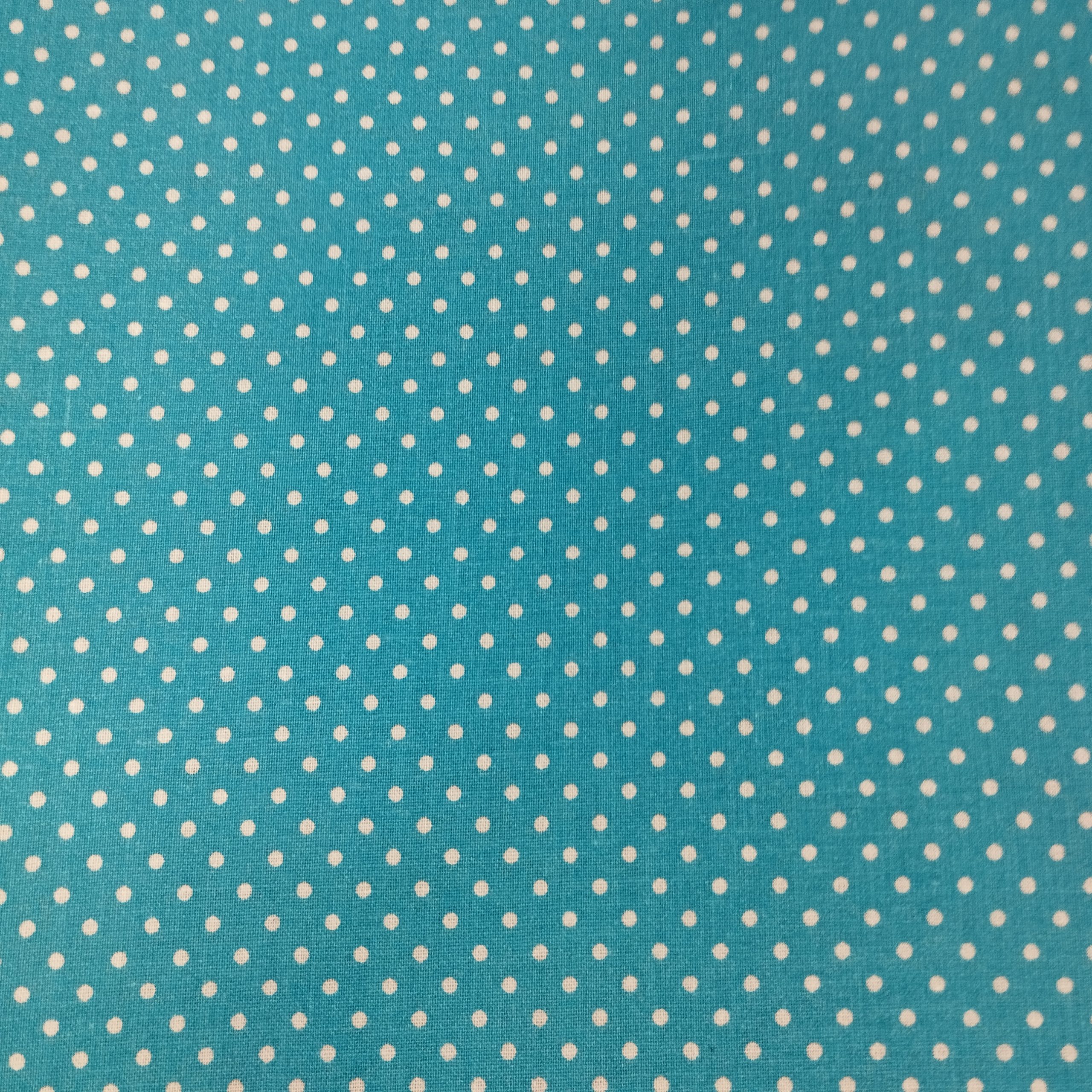 Tissu coton imprimé points bleu