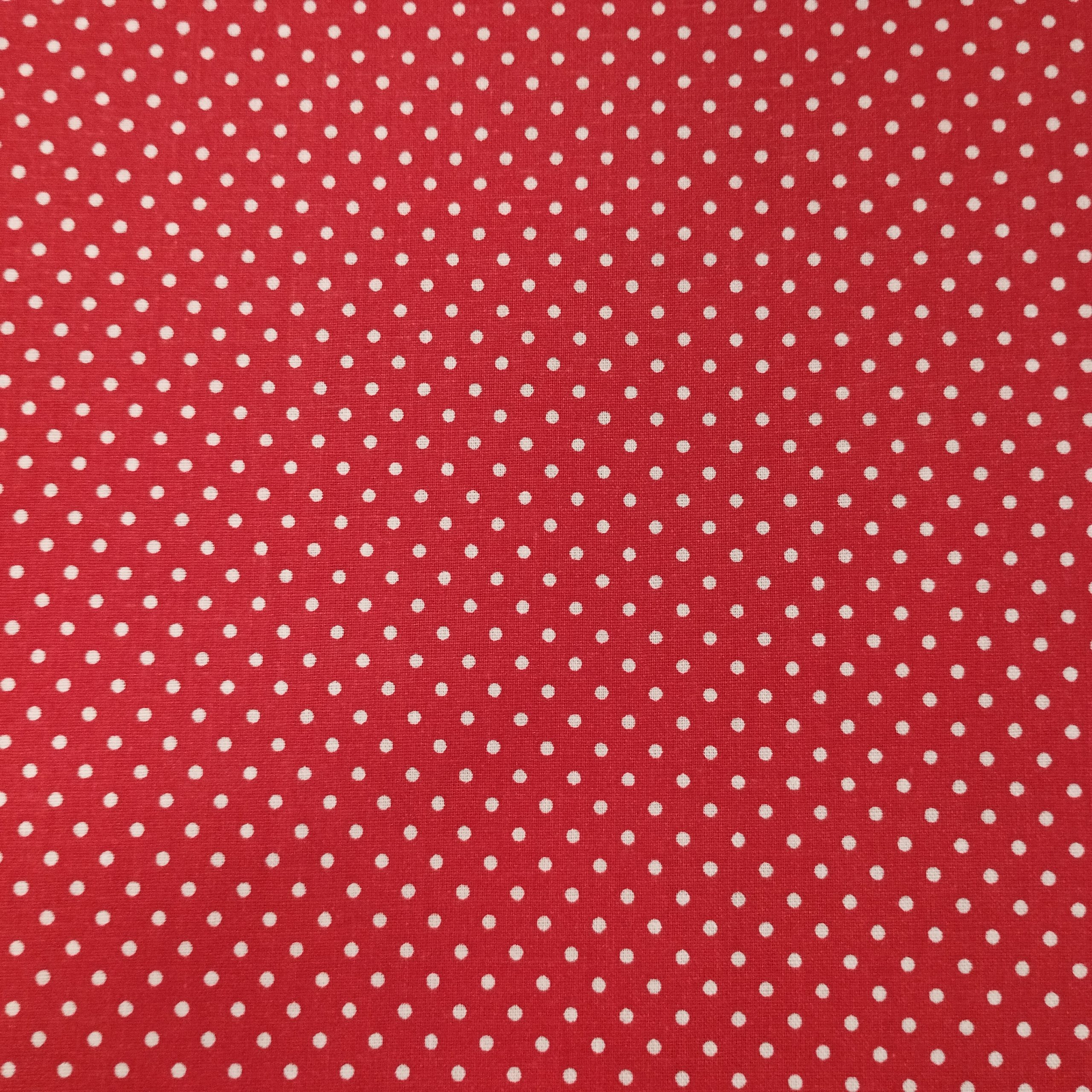 Tissu coton imprimé points rouge