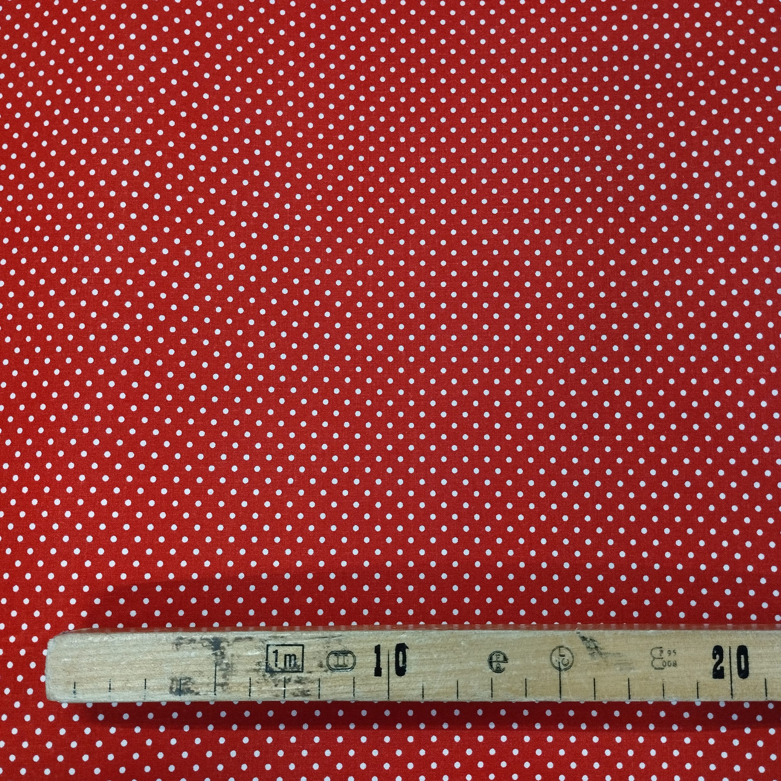 Tissu coton imprimé points rouge mètre