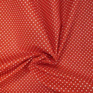 Tissu coton imprimé points rouge froissé
