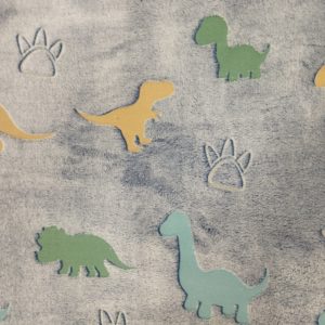 Tissu doudou imprimé dinosaures