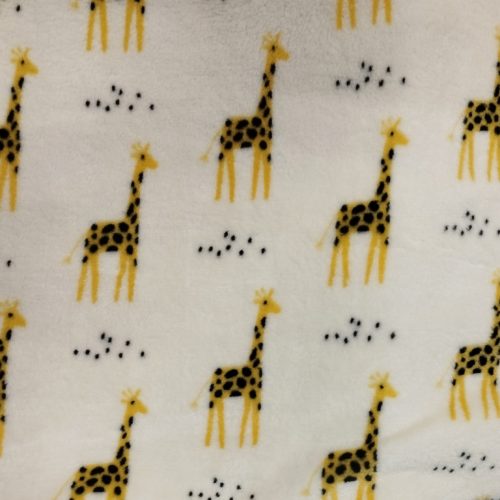 Tissu doudou imprimé girafe