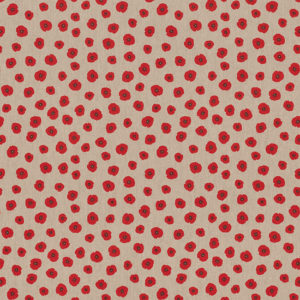 Tissu aspect lin variante de coquelicot