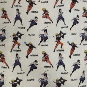 Tissu coton imprimé naruto combat