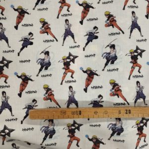 Tissu coton imprimé naruto combat mètre