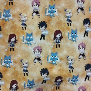 Tissu coton imprimé mini fairy tail