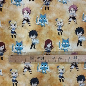 Tissu coton imprimé mini fairy tail mètre