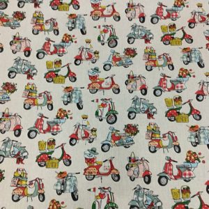 Tissu coton imprimé scooters