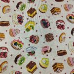Tissu coton imprimé pâtisserie