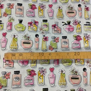 Tissu coton imprimé parfums mètre