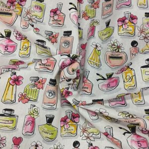 Tissu coton imprimé parfums froissé