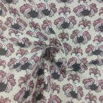 Tissu coton imprimé autruche froissé