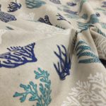 Tissu aspect lin coraux froissé