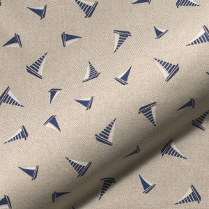Tissu aspect lin mini bateaux