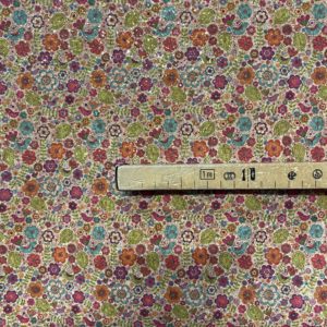 Tissu liège fleurs multicolores mètre