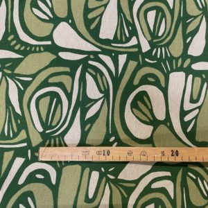 Tissu aspect lin art vert mètre