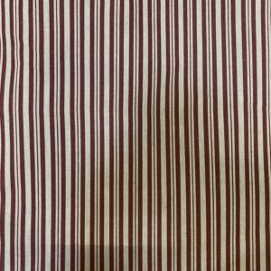 Tissu aspect lin lignes rouges