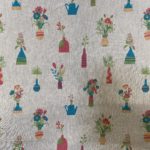 Tissu aspect lin pots de fleurs