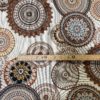 Tissu aspect lin cercles dynamiques
