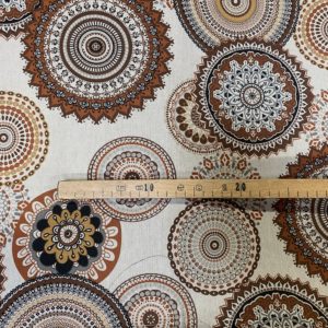 Tissu aspect lin cercles dynamiques