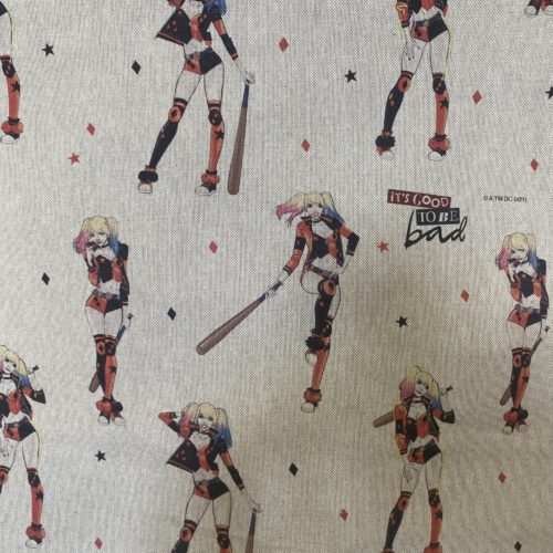 Tissu aspect lin Harley Quinn