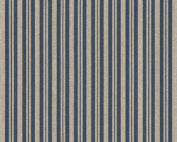 Tissu aspect lin lignes bleues